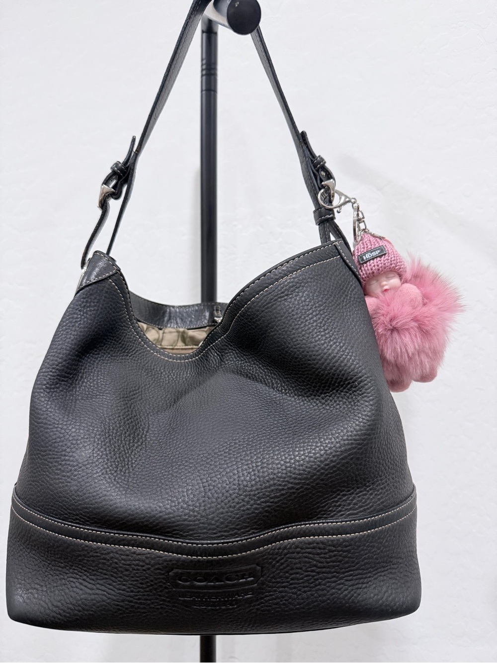 Vintage Coach Pebbled Leather Bucket Hobo Bag